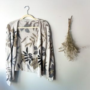 vintage granny sweater with floral pattern